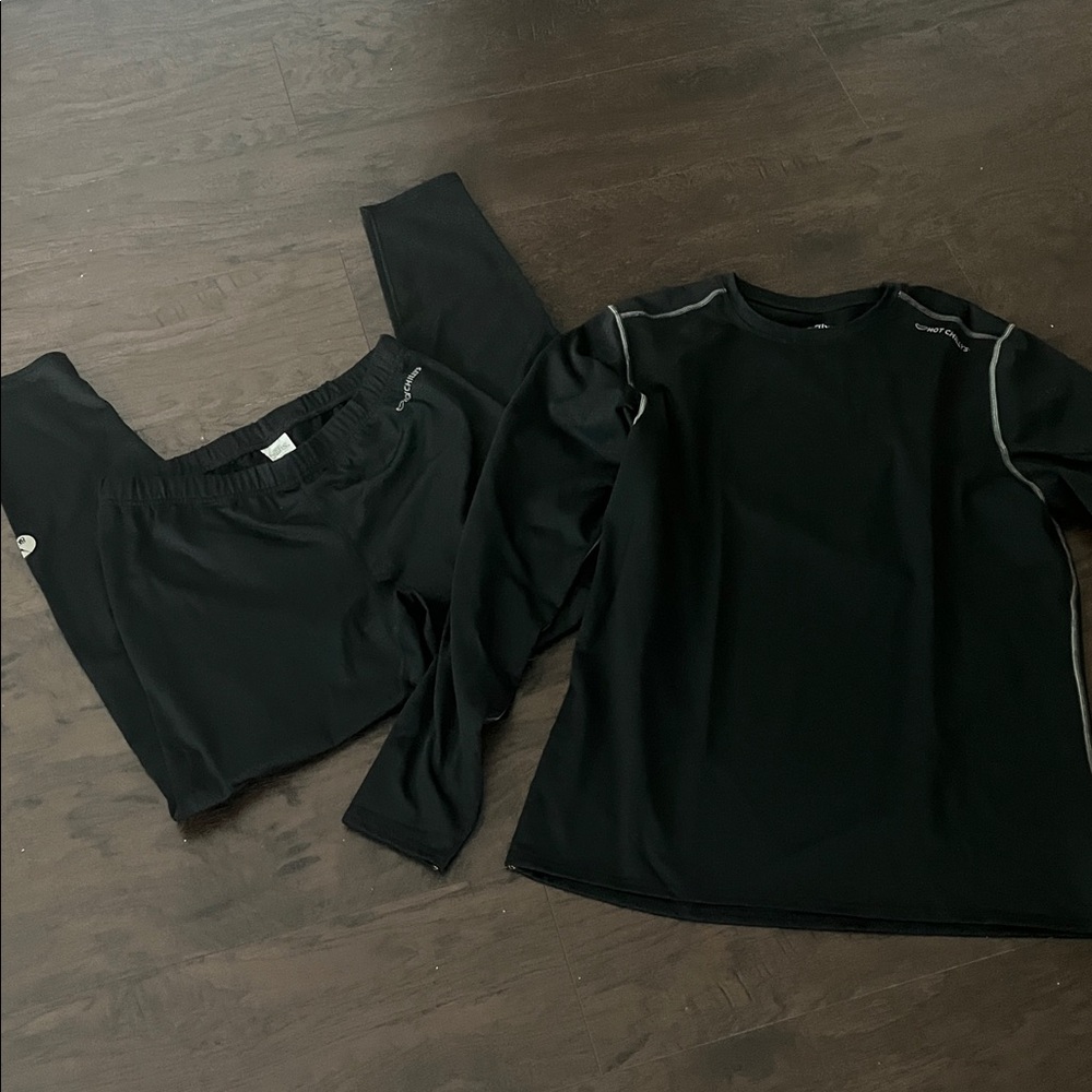 Hot Chillys Men’s Baselayer Top and Tights 8K Size XL